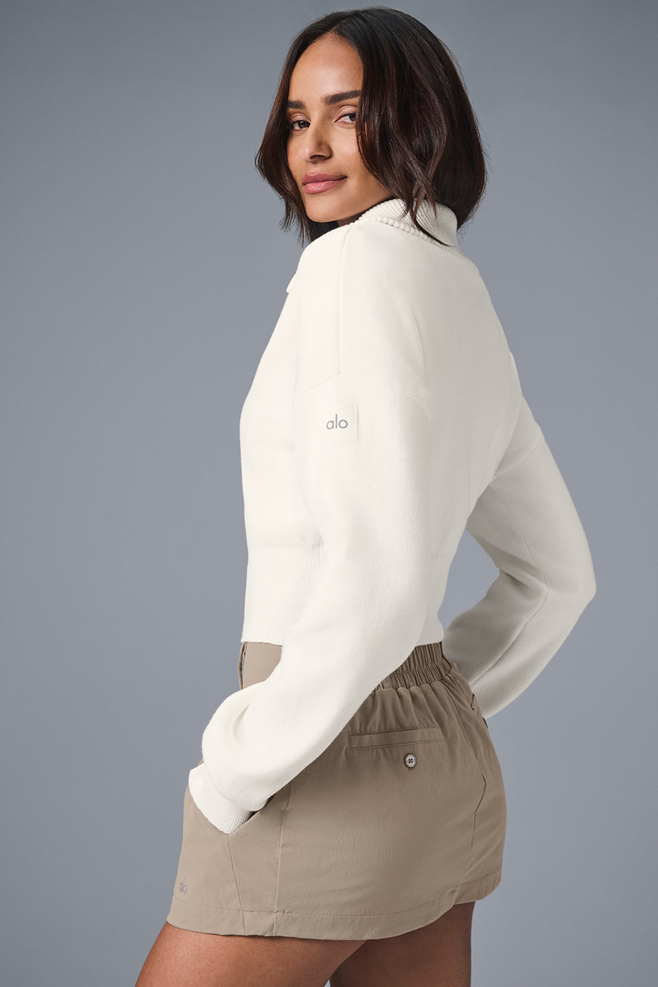 Veste courte en tricot Scholar à fermeture éclair intégrale