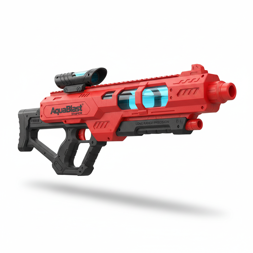AquaBlast Sniper Elite pistolet à eau rouge et noir