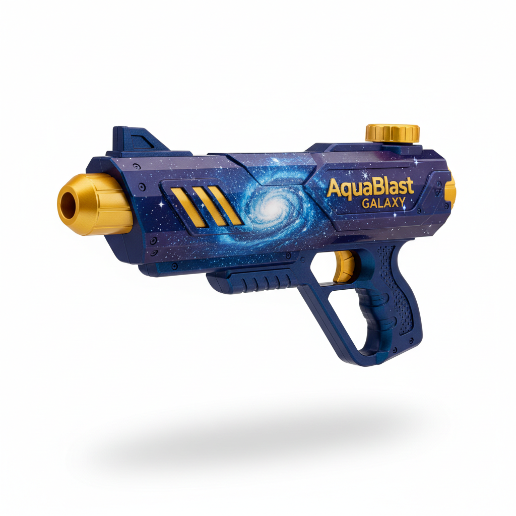 AquaBlast Galaxy pistolet à eau bleu nuit et or