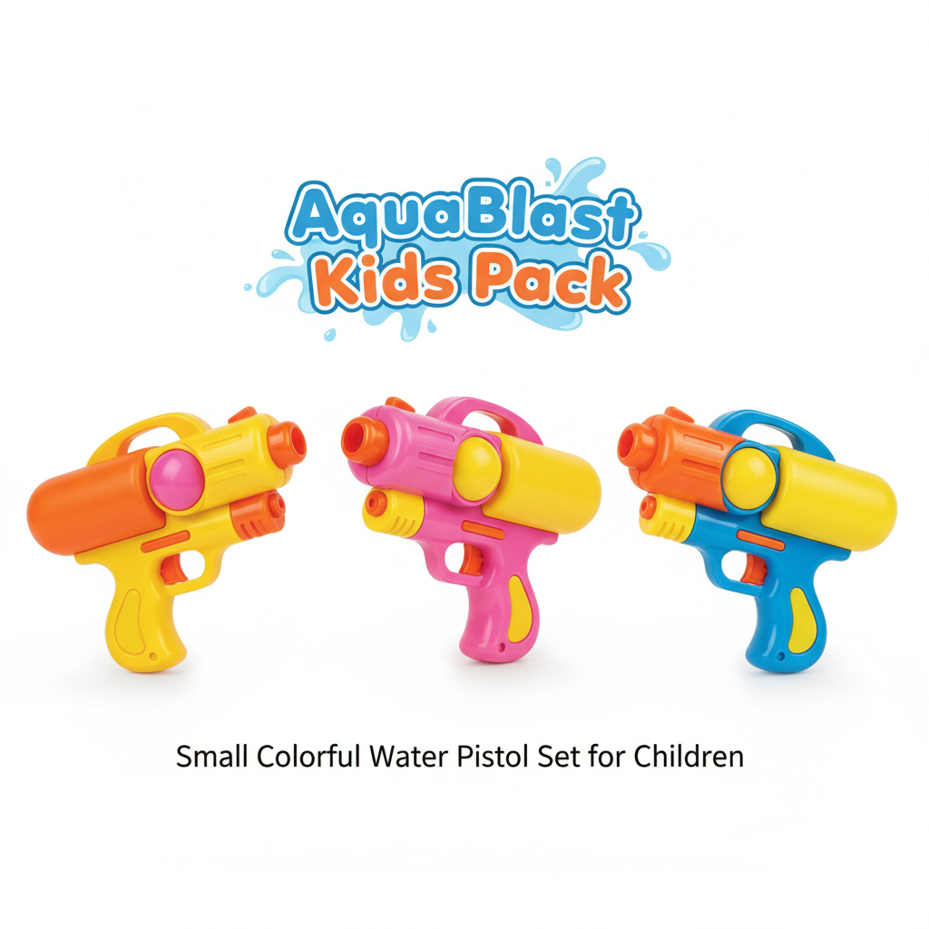 AquaBlast Kids Pack set de 3 pistolets à eau colorés
