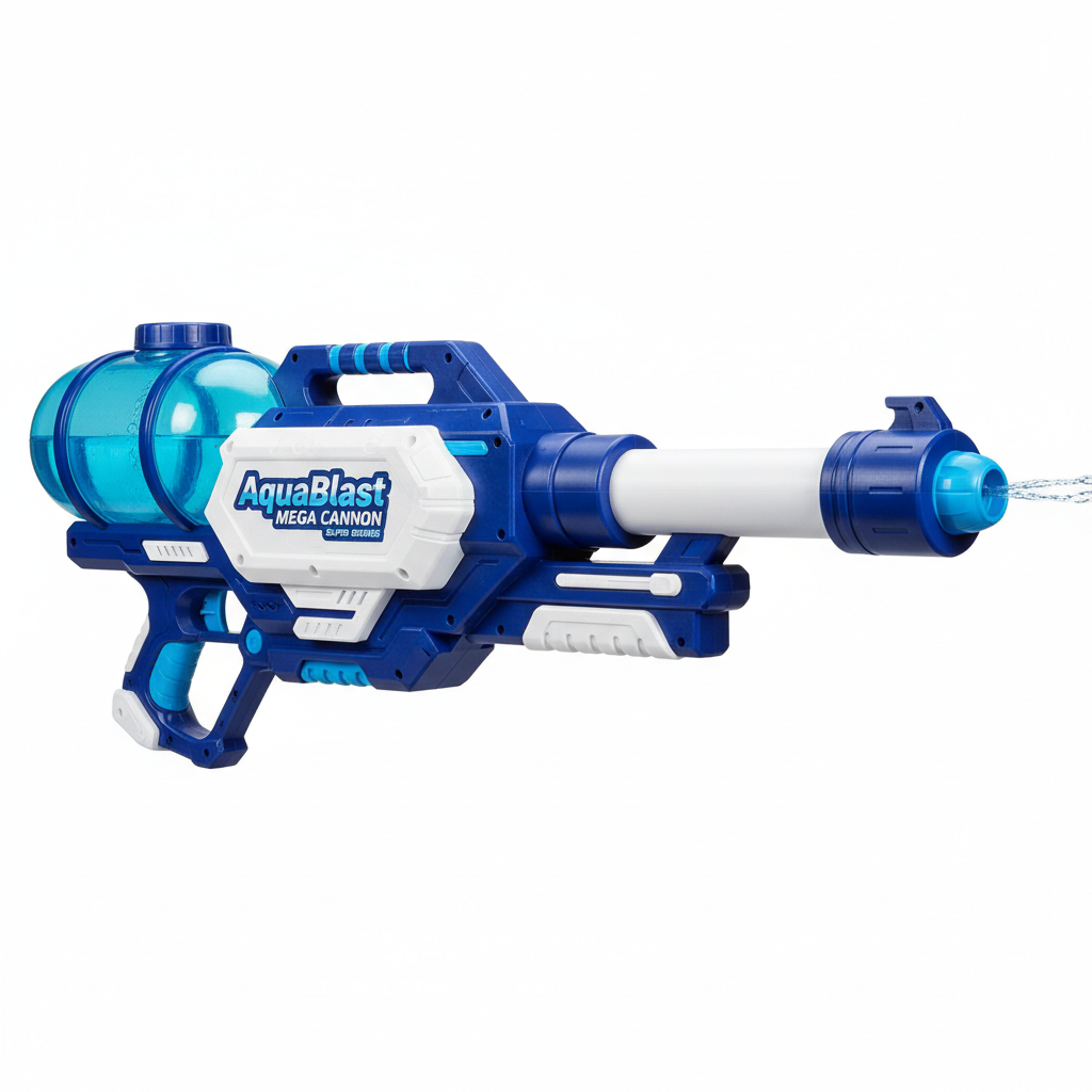 AquaBlast Mega Cannon pistolet à eau géant bleu et blanc