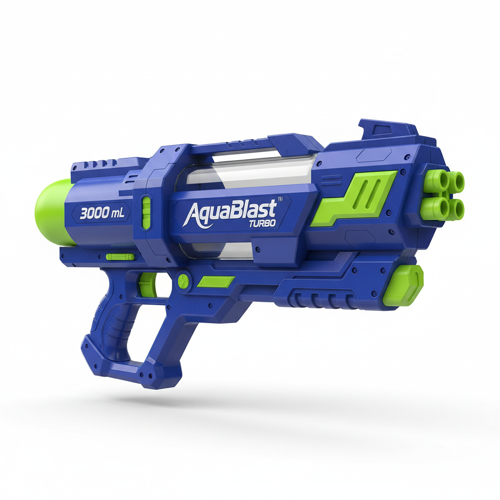 AquaBlast Turbo 3000 pistolet à eau bleu et vert